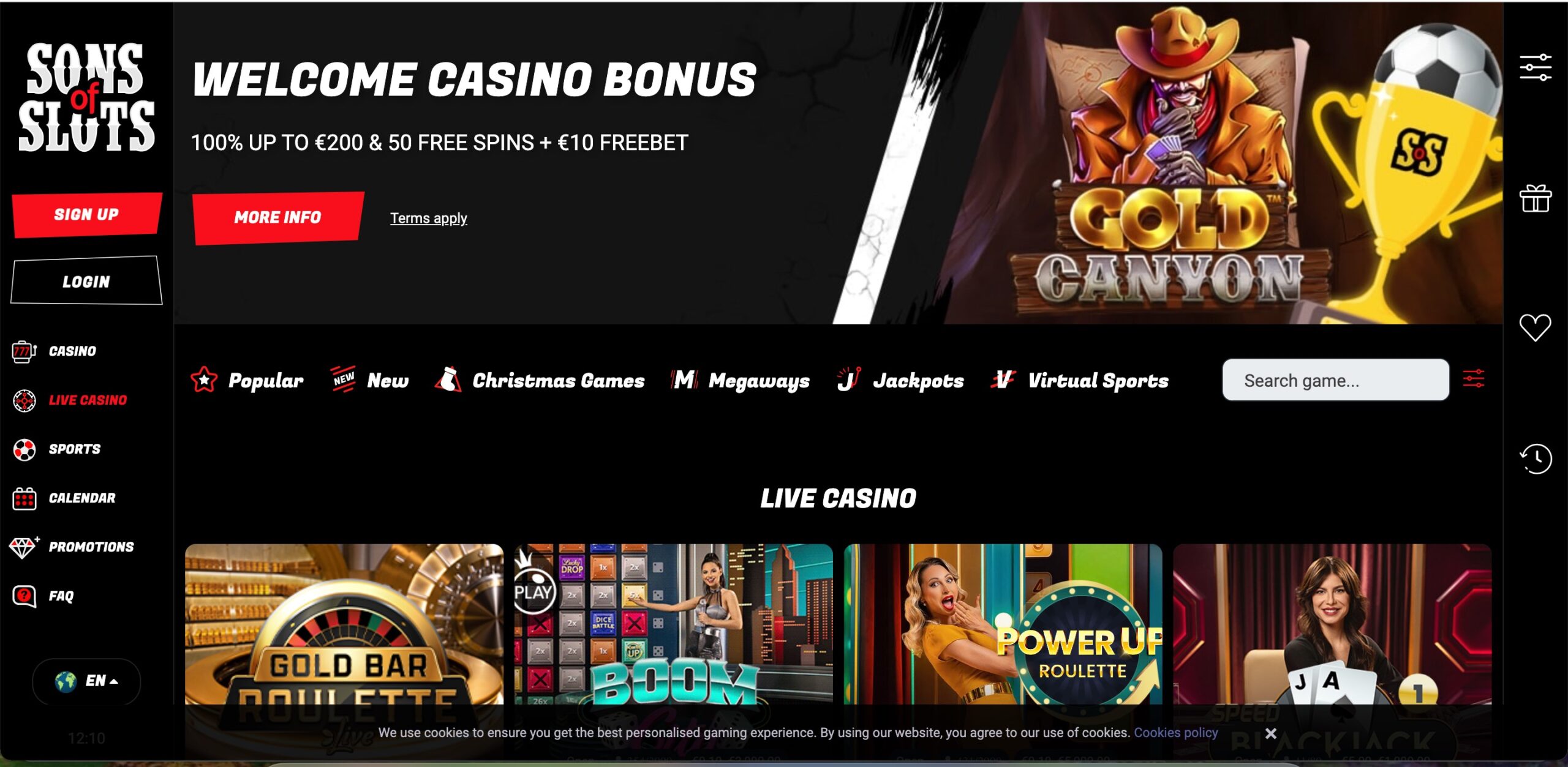 Sons of Slots Live Casino