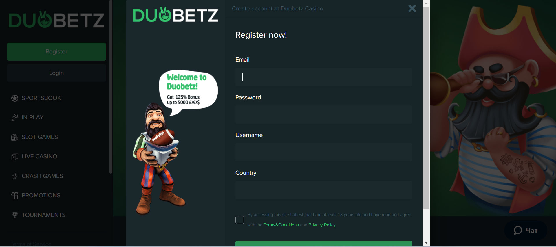DuoBetz Casino Registration
