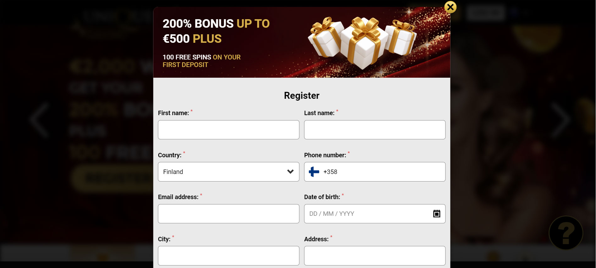 Unique Casino Registration