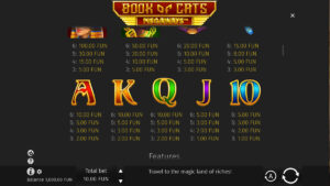 Book of Cats Paytable 2