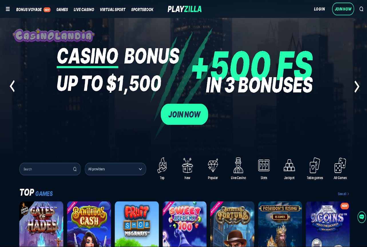 Desktop PlayZilla casino