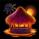 Hawaiian Night Symbol Hut