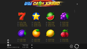 Wild Cash x9990 paytable