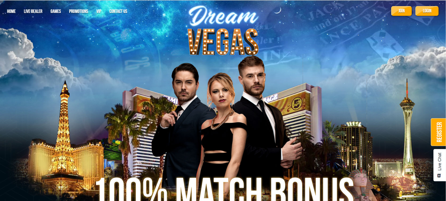 Dream Vegas Casino Home Screen