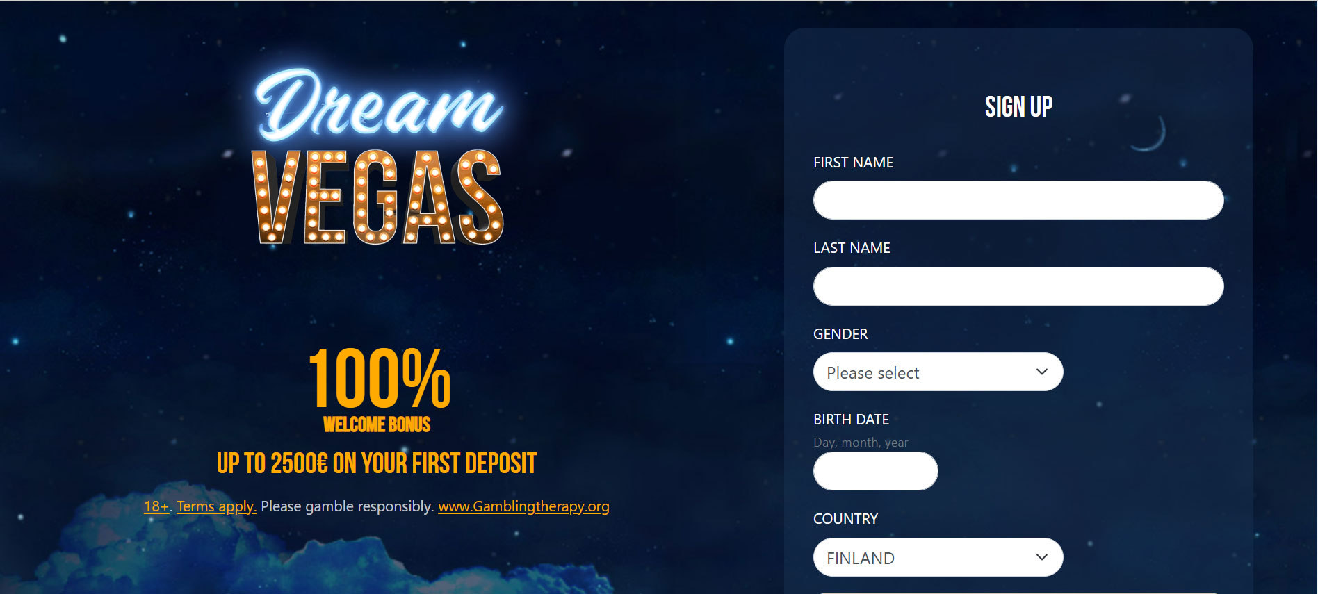 Dream Vegas Casino Registrations