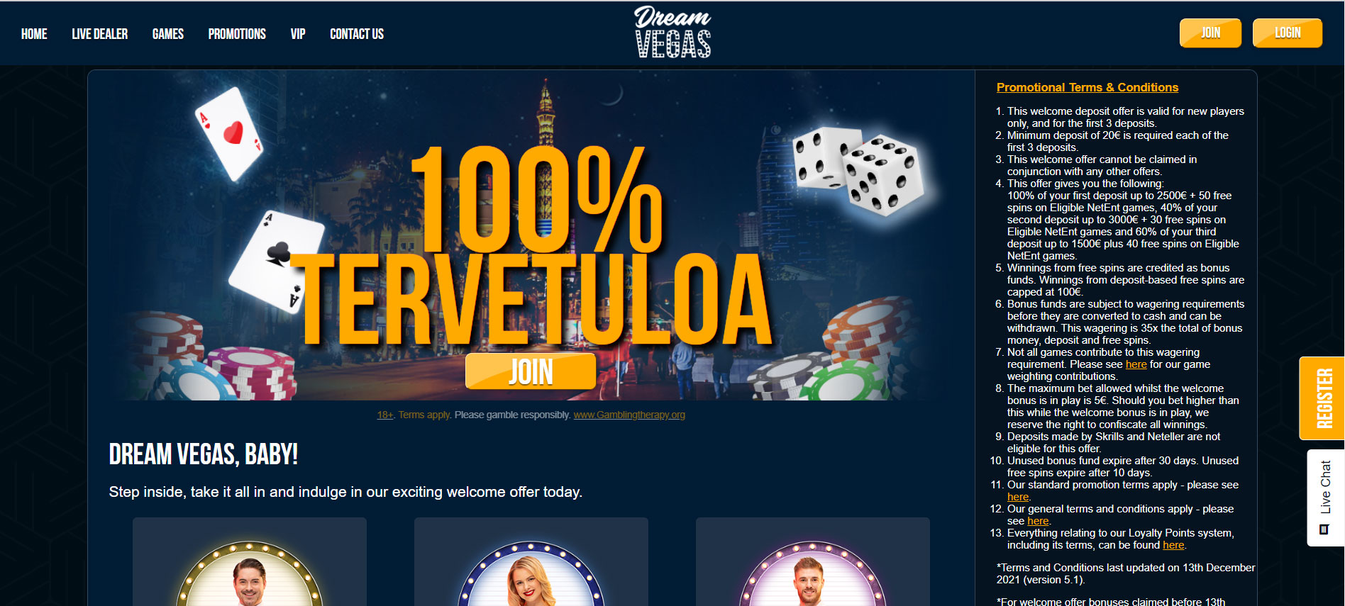 Dream Vegas Casino Promotions