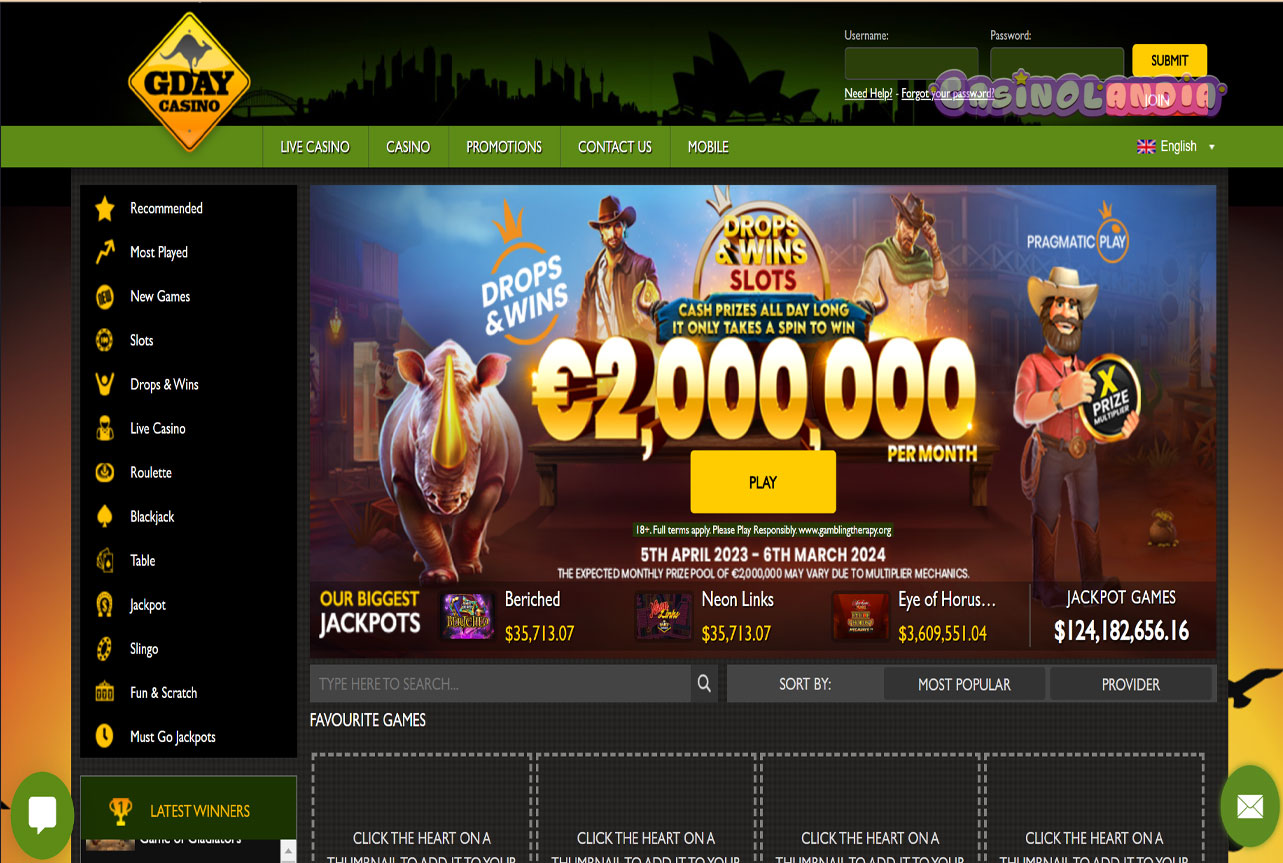 Desktop Gday casino