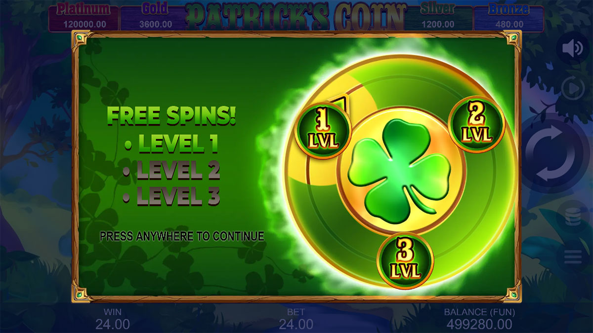 Patrick’s Coin Hold the Spin Free Spins