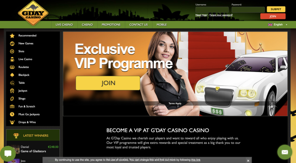 G'Day Casino VIP