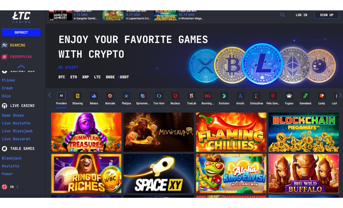 LTC Casino Homepage