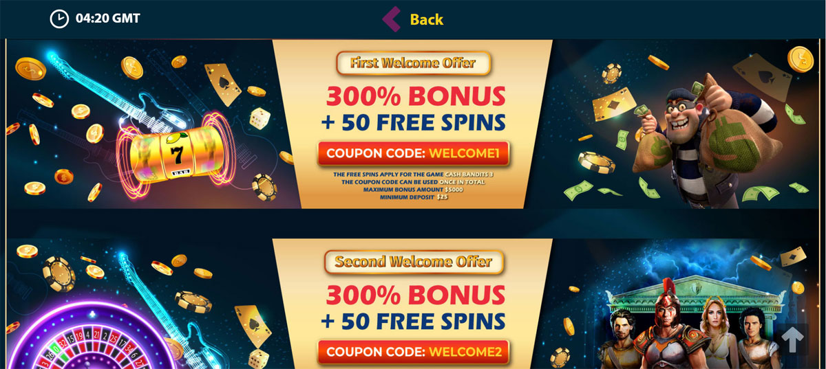 Slots N Roll Casino Bonuses