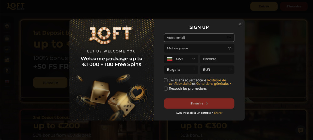 Loft Casino Signup