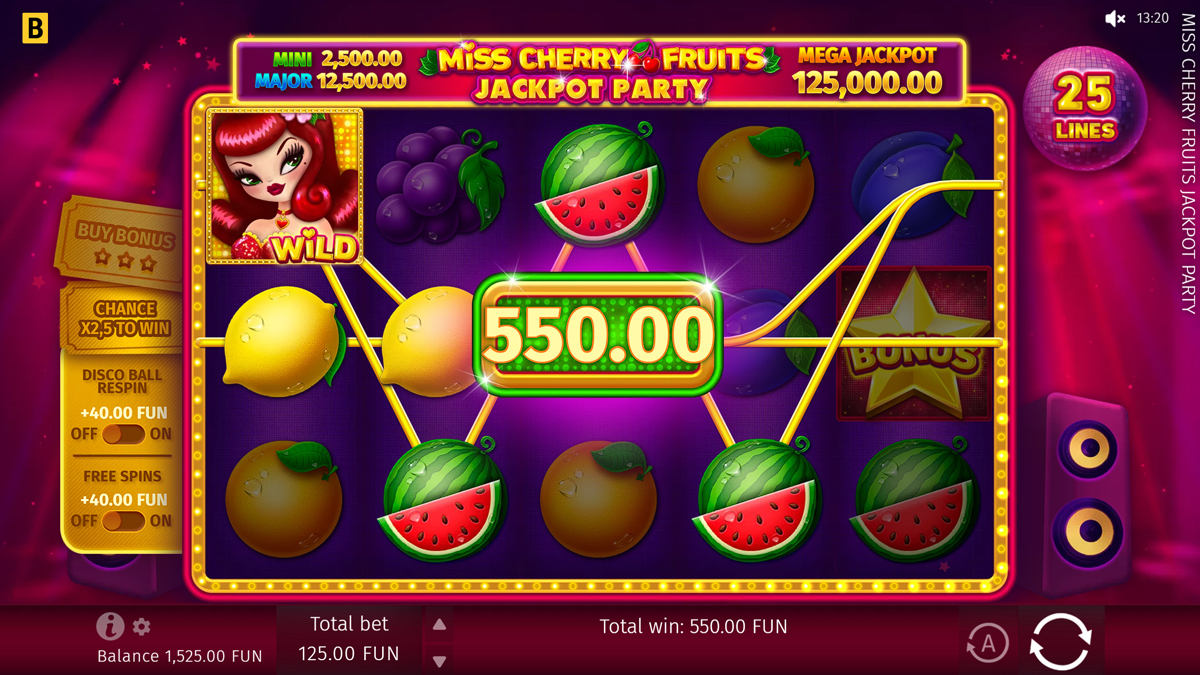 Miss Cherry Fruits Jackpot Party Win