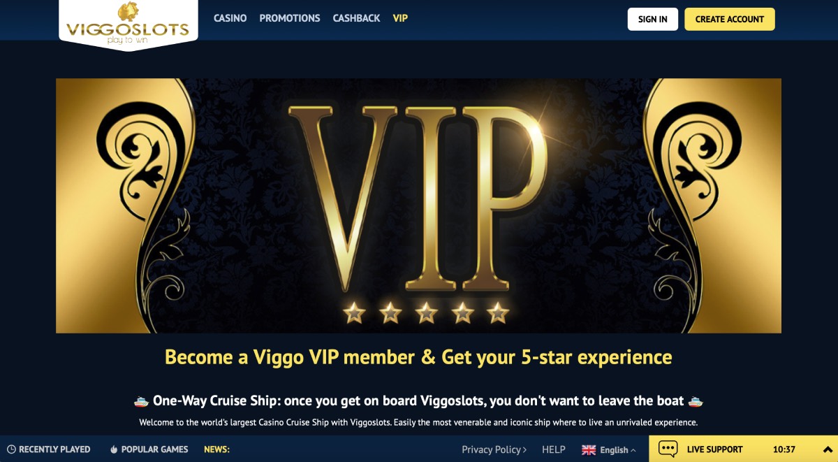 Viggoslots Casino VIP System