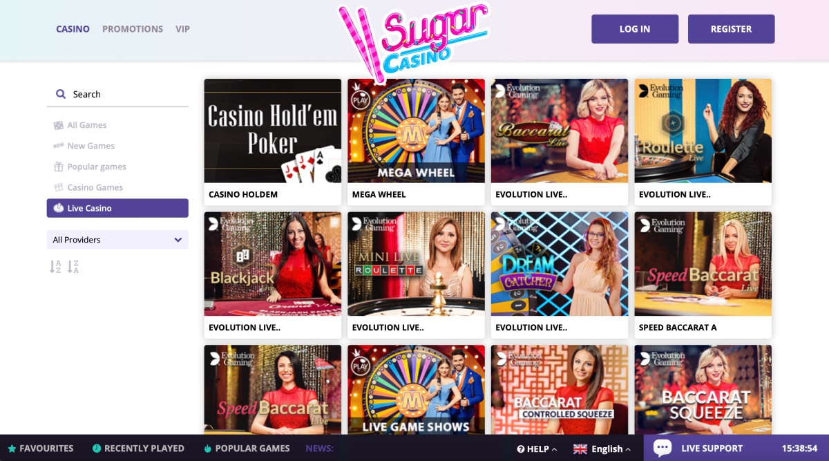 Sugar Casino Live Casino