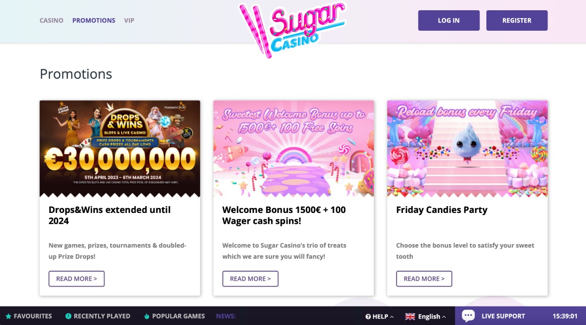 Sugar Casino Bonuses