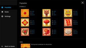 Chinese New Year Paytable