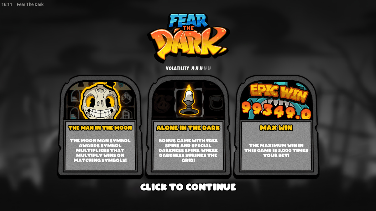 Fear the Dark Homescreen