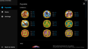 Journey To The West Paytable