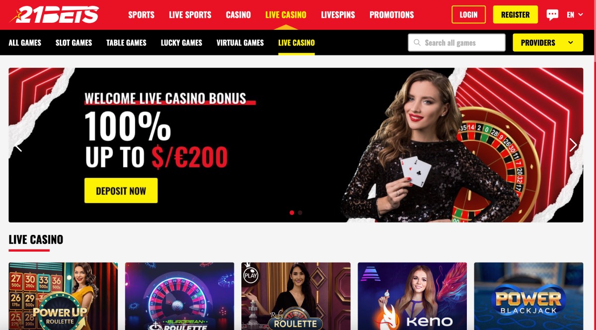 21Bets Casino Live Games