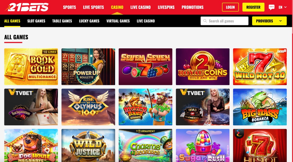 21Bets Casino Games