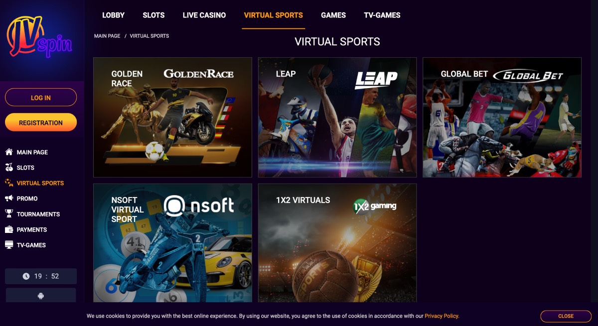 JVSpin Casino Virtual Sports