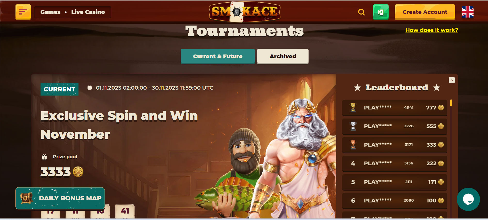 SmokeAce Casino Tournaments
