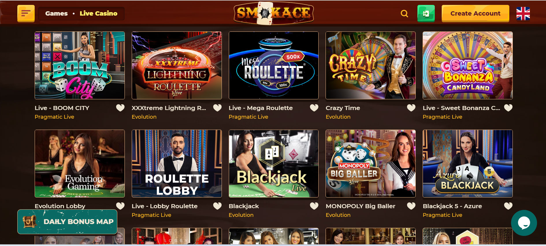 SmokeAce Casino Live Casino