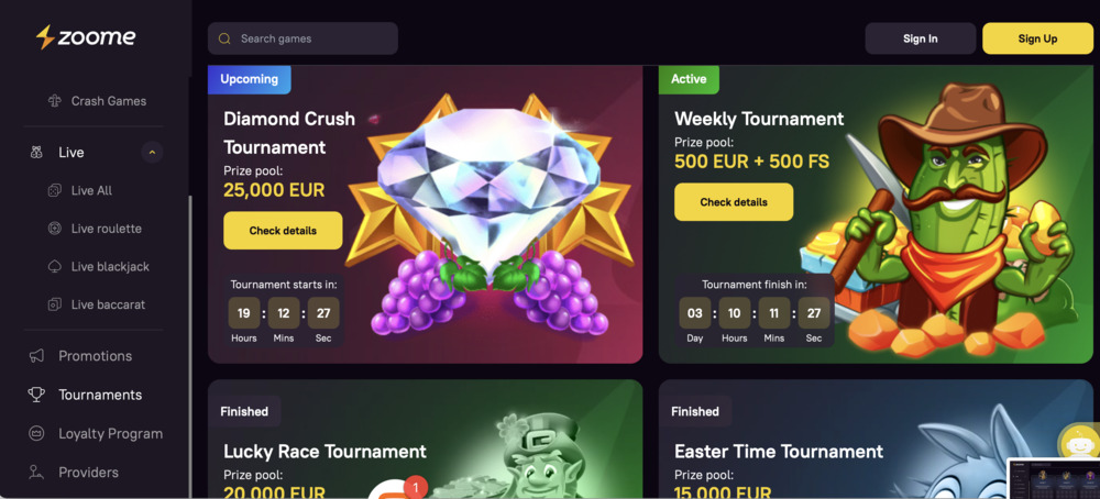 Zoome Casino Tournaments