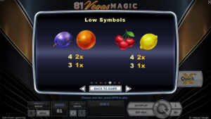 81 Vegas Magic Paytable 2