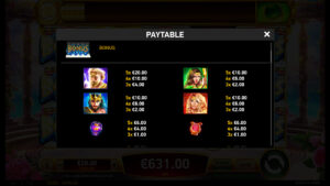 Quest of Gods Paytable