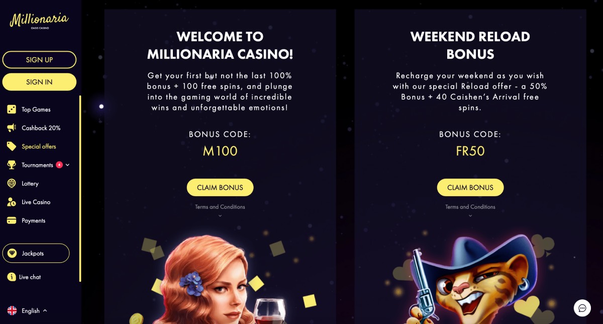Millionaria Casino Bonuses