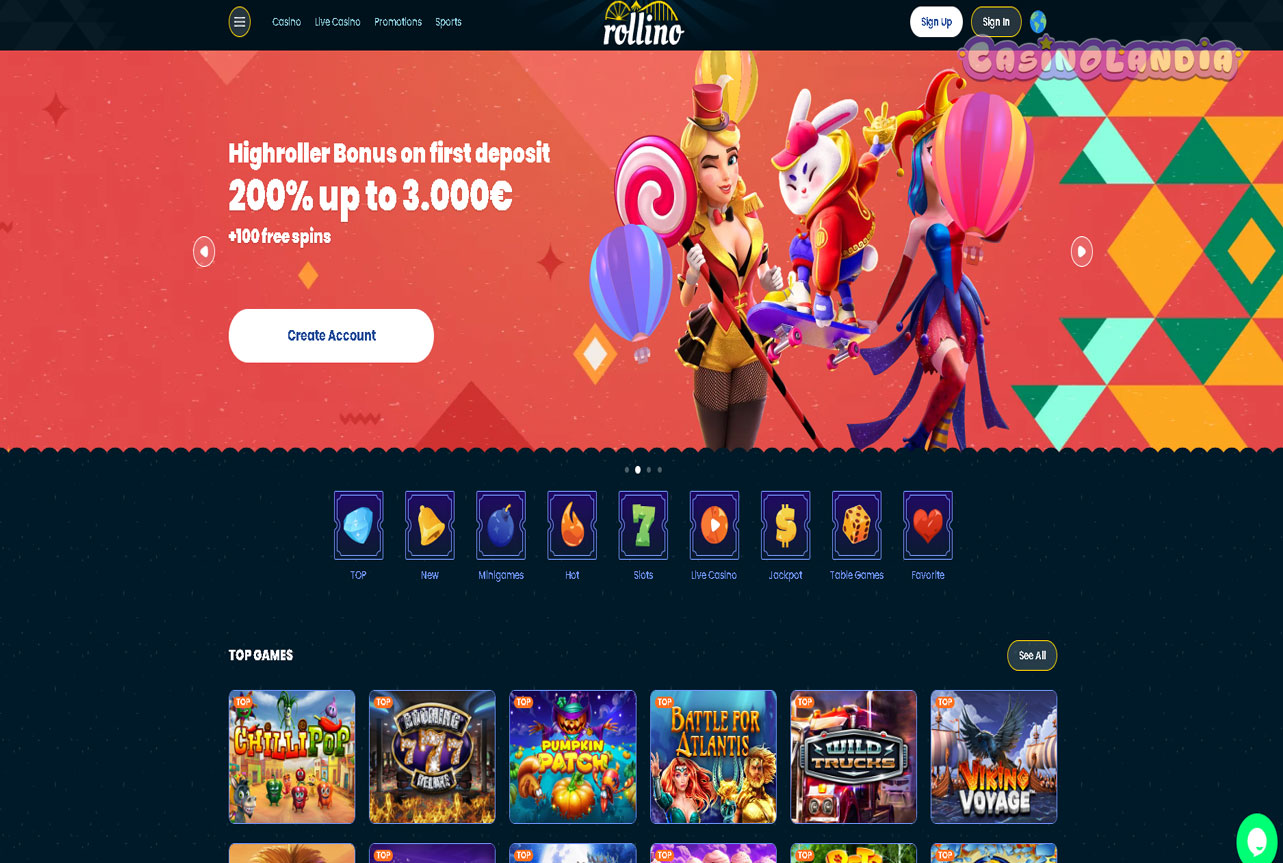 Desktop Rollino casino