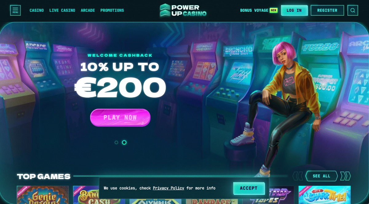 PowerUp Casino Homepage