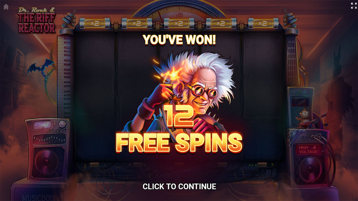 Doc Rock & the Riff Reactor Free Spins