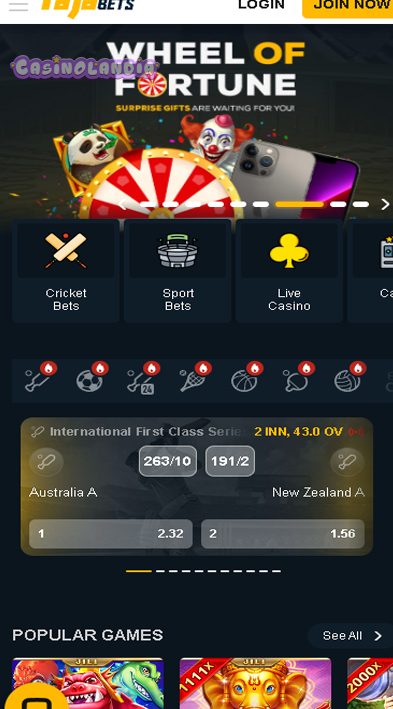 Mobile View Raja Bets