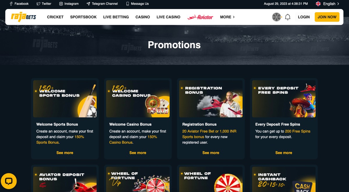 Rajabets Casino Promotions