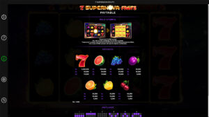 7 Supernova Fruits Paytable