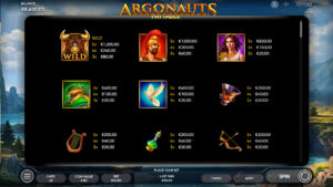 Argonauts Paytable