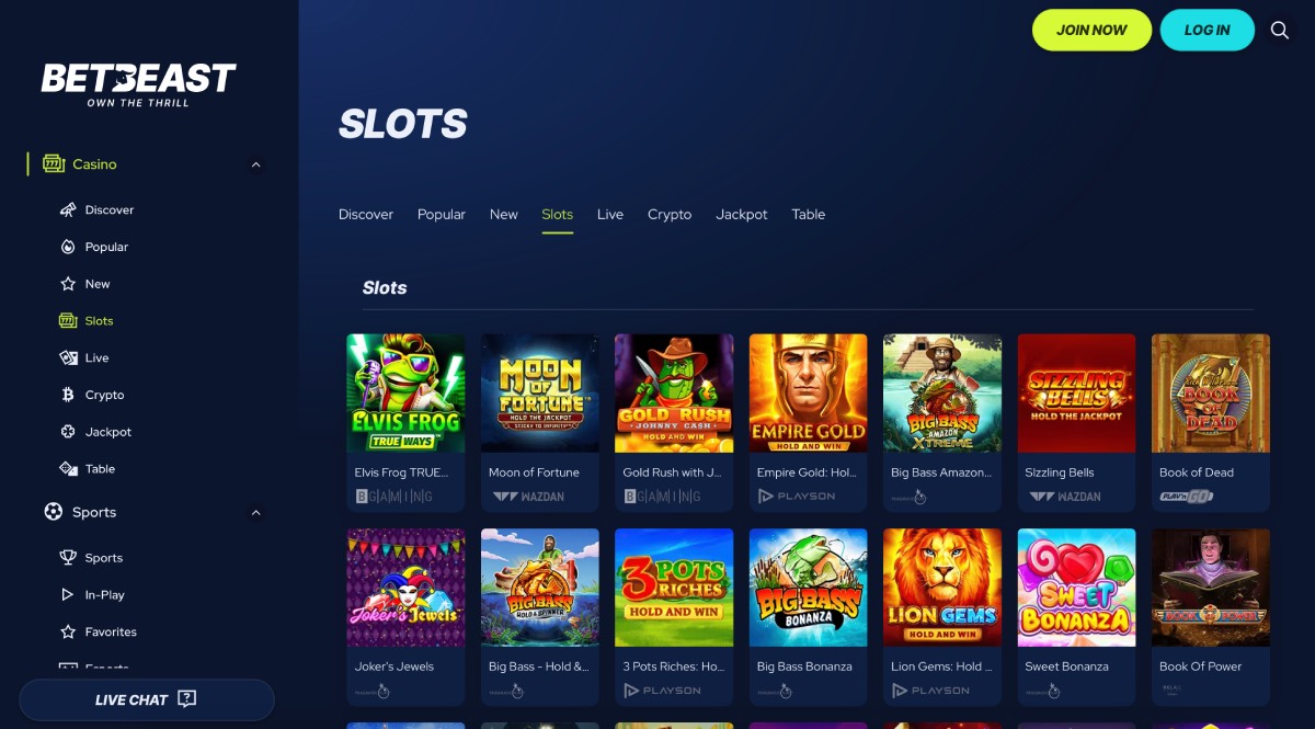 BetBeast Casino Game Collection