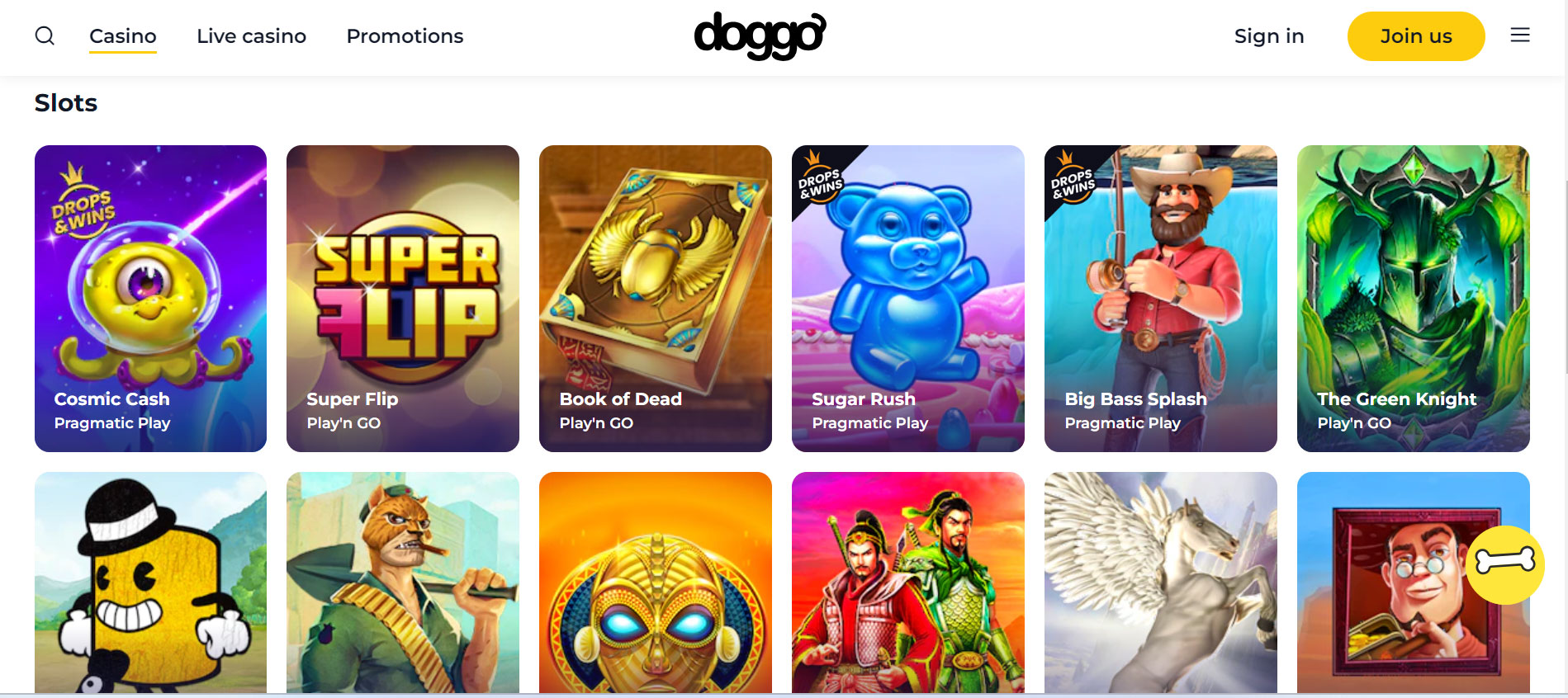 Doggo Casino Slot Games