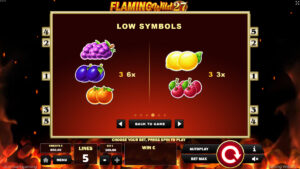 Flaming Wild 27 Paytable 2