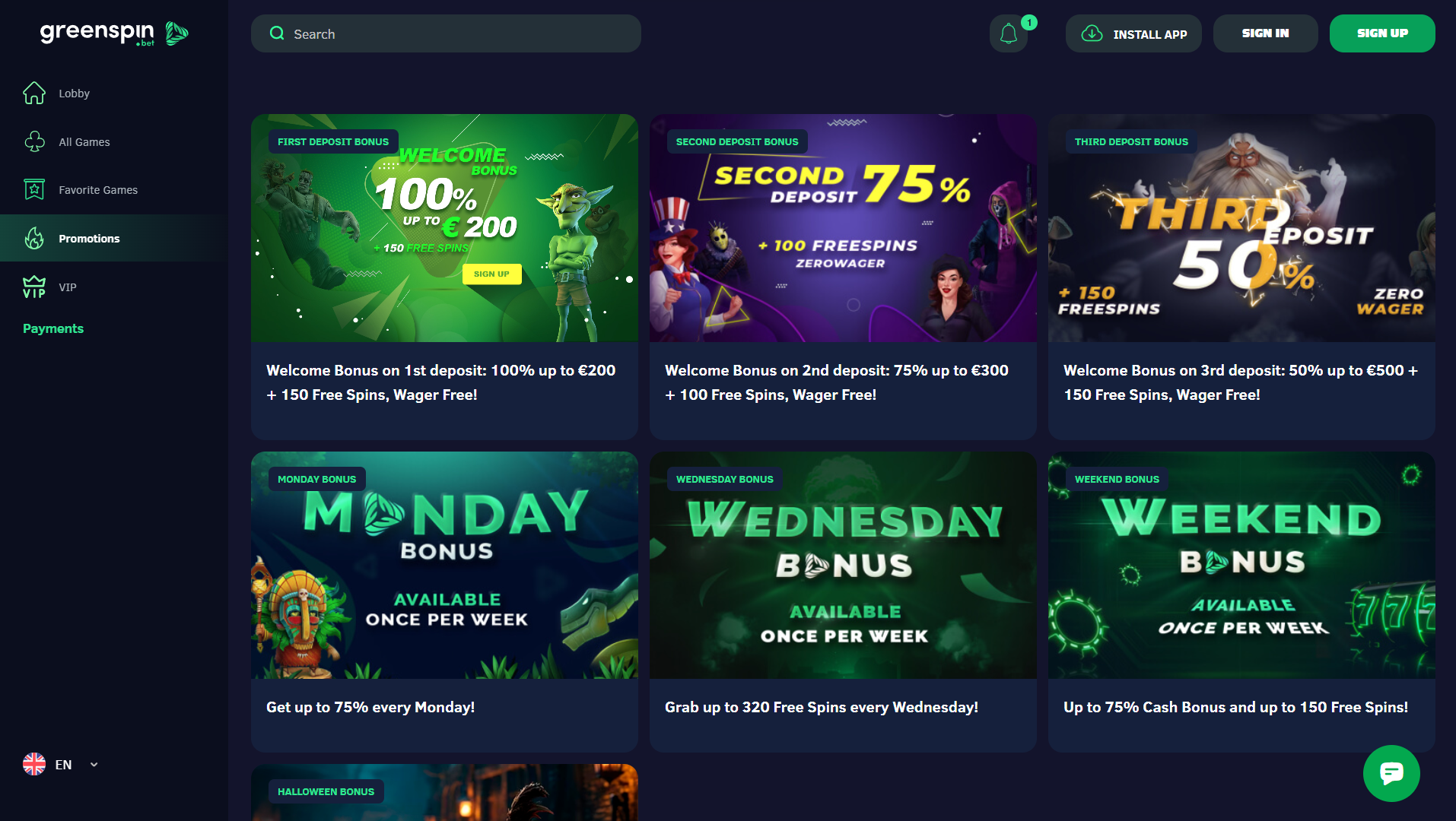 Greenspin Casino Promotions