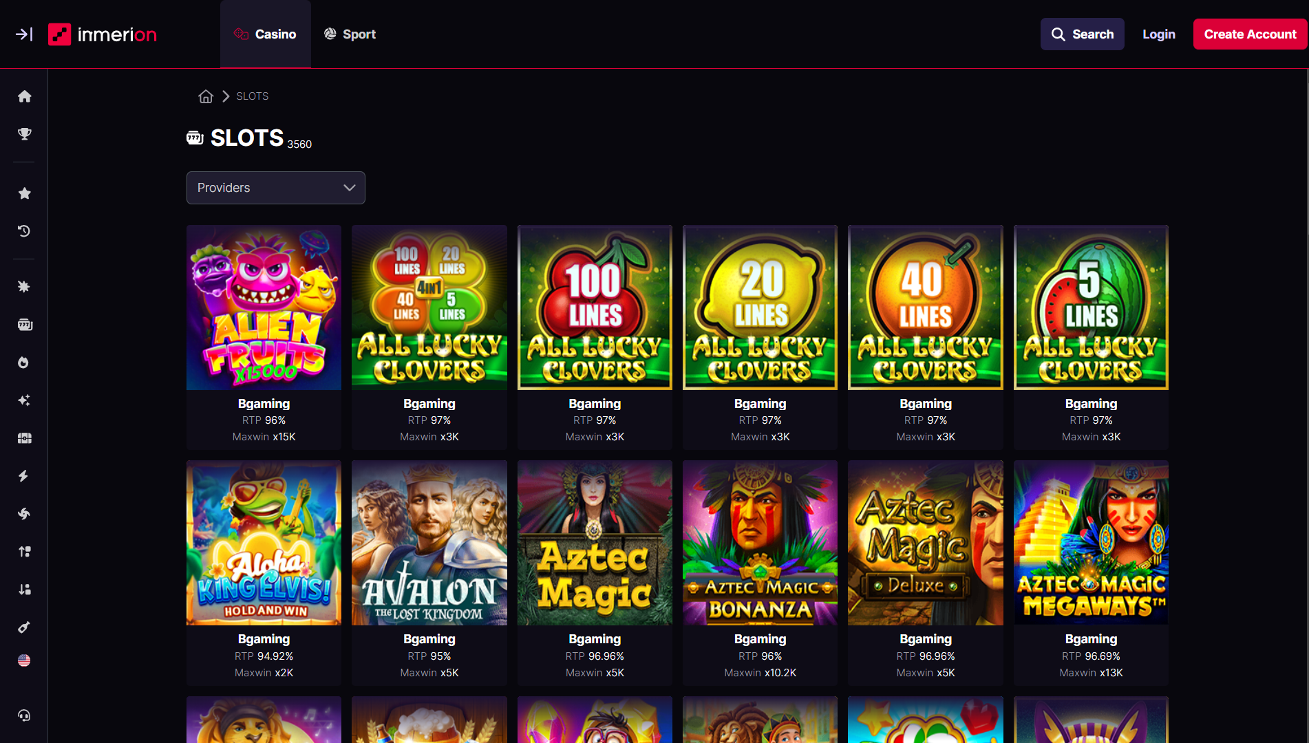 Inmerion Casino Slot Games
