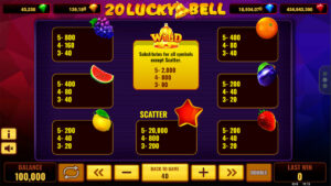 Lucky Bell 20 Paytable