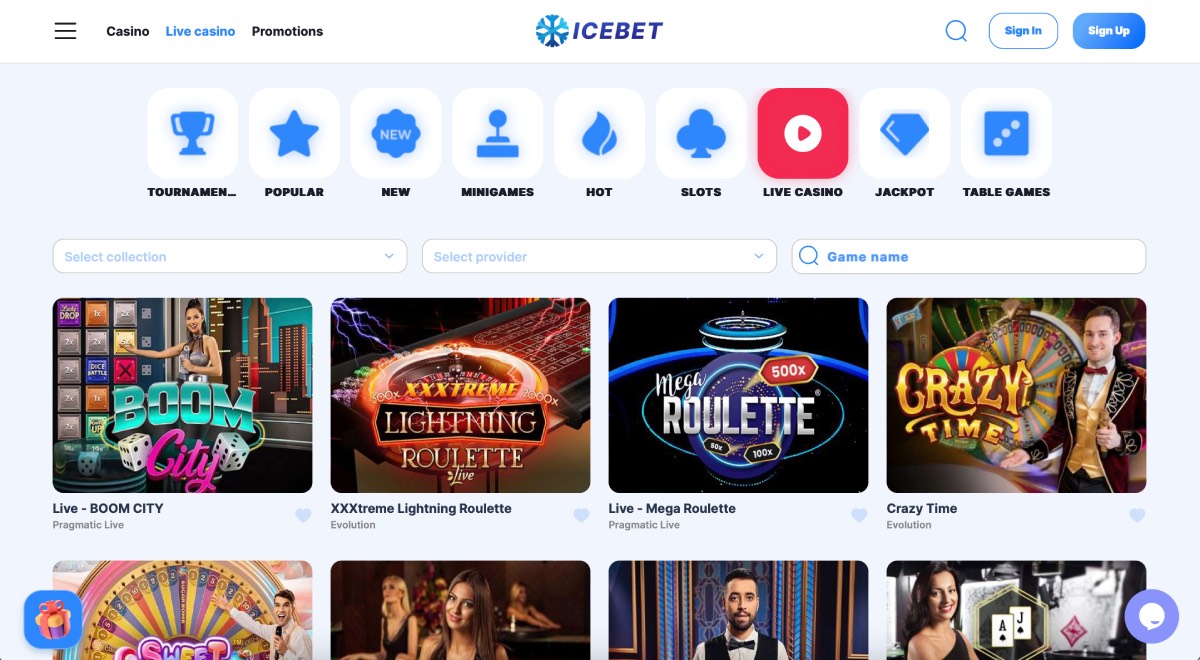 Icebet Casino Live Casino