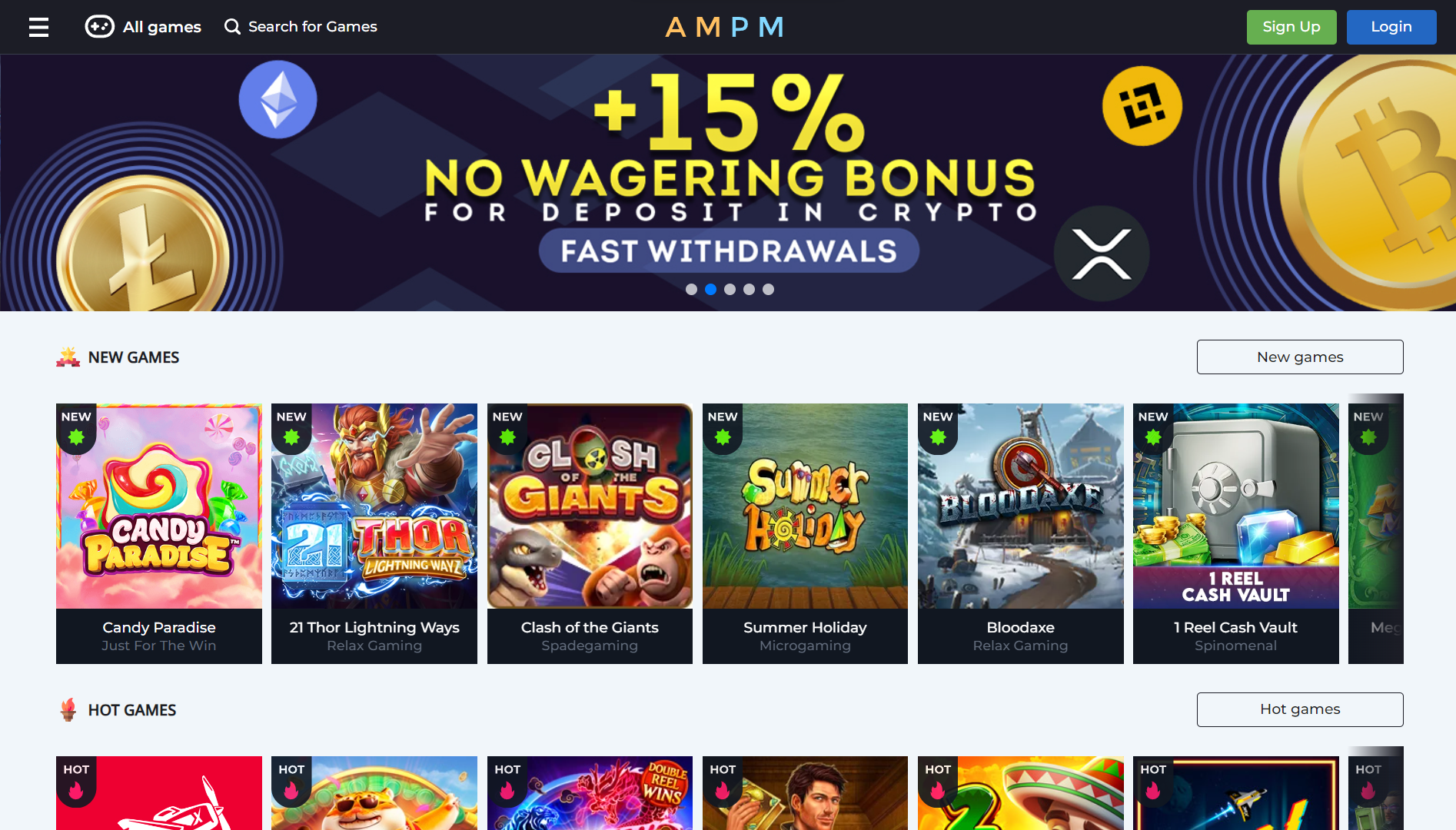 AMPM Casino Home Page