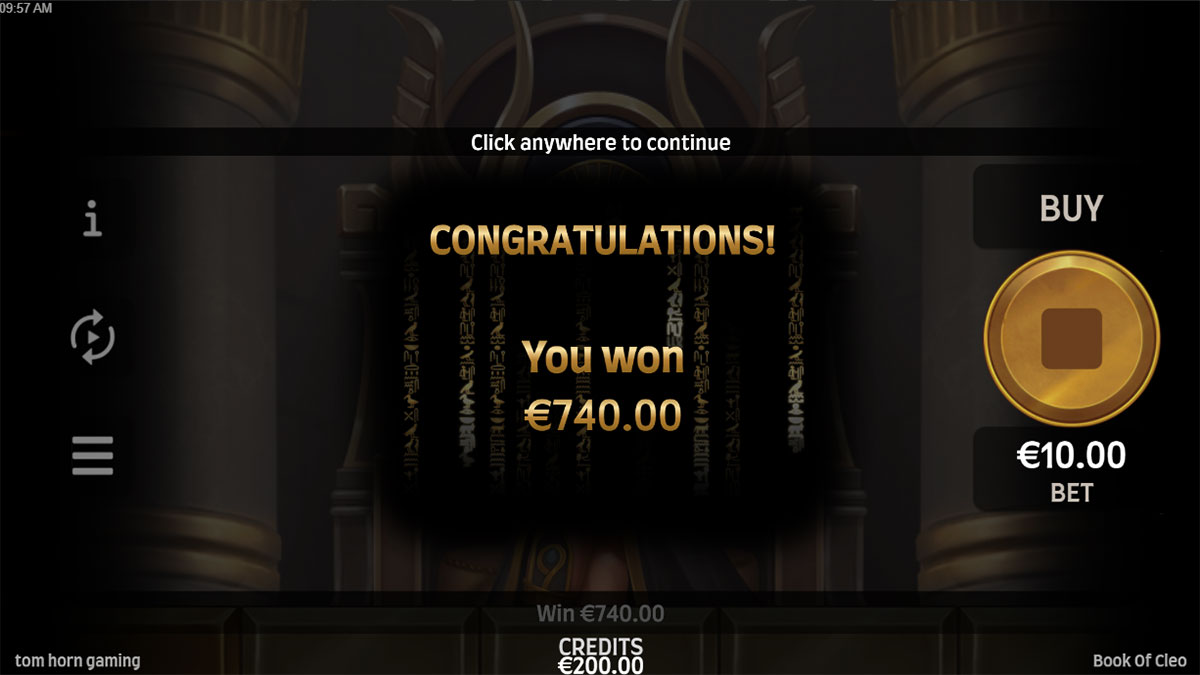 Book of Cleo Total Win