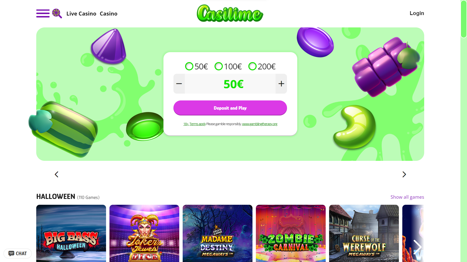 Casilime Casino Home Page