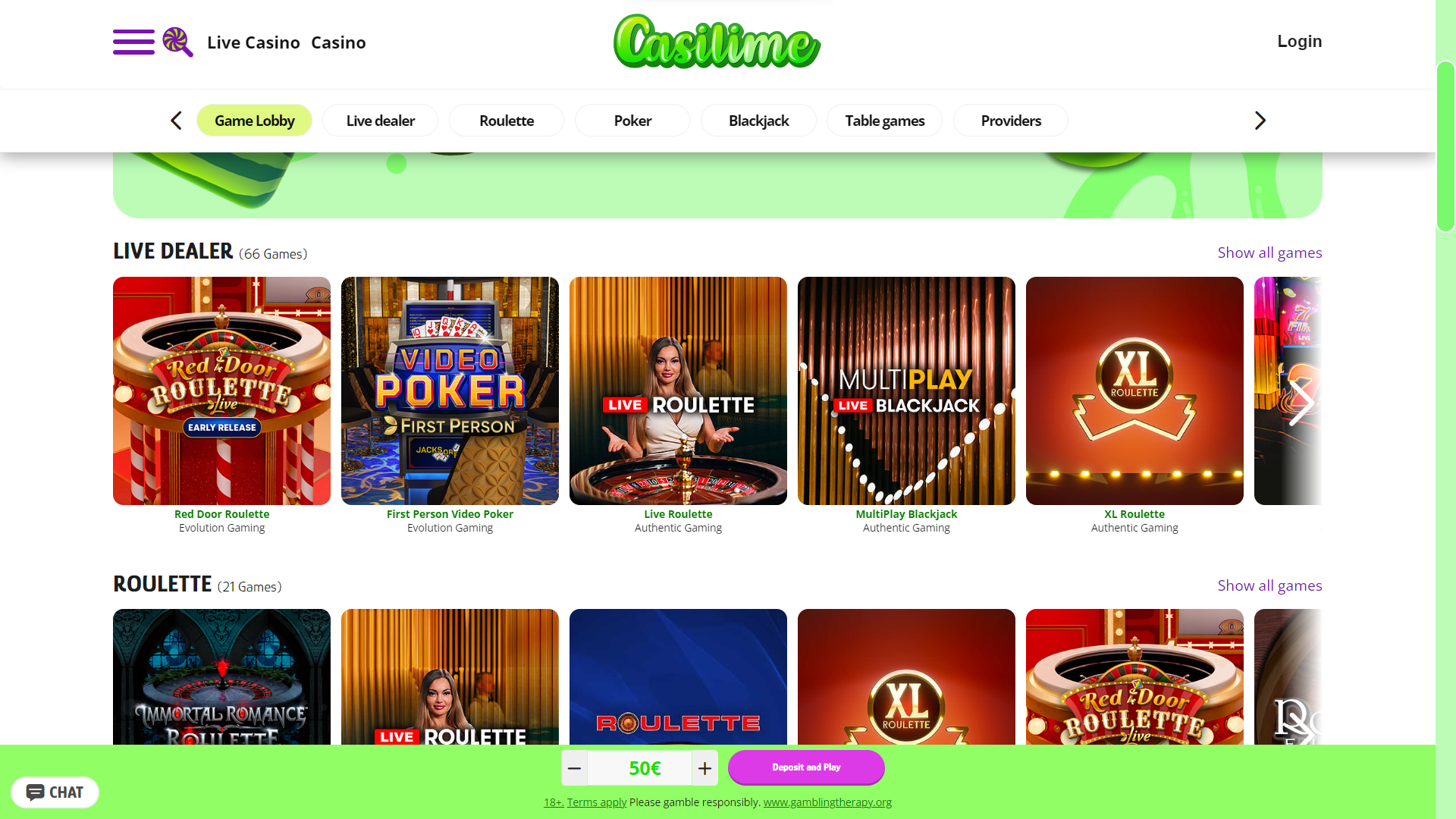 Casilime Casino Live Casino